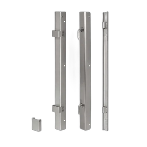 Remate 'U' inox. (500 mm, 700 mm, gancho, anclaje doble, pared)