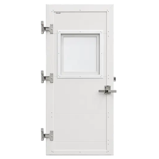 Puerta de PVC con herrajes de acero inoxidable para instalaciones ganaderas